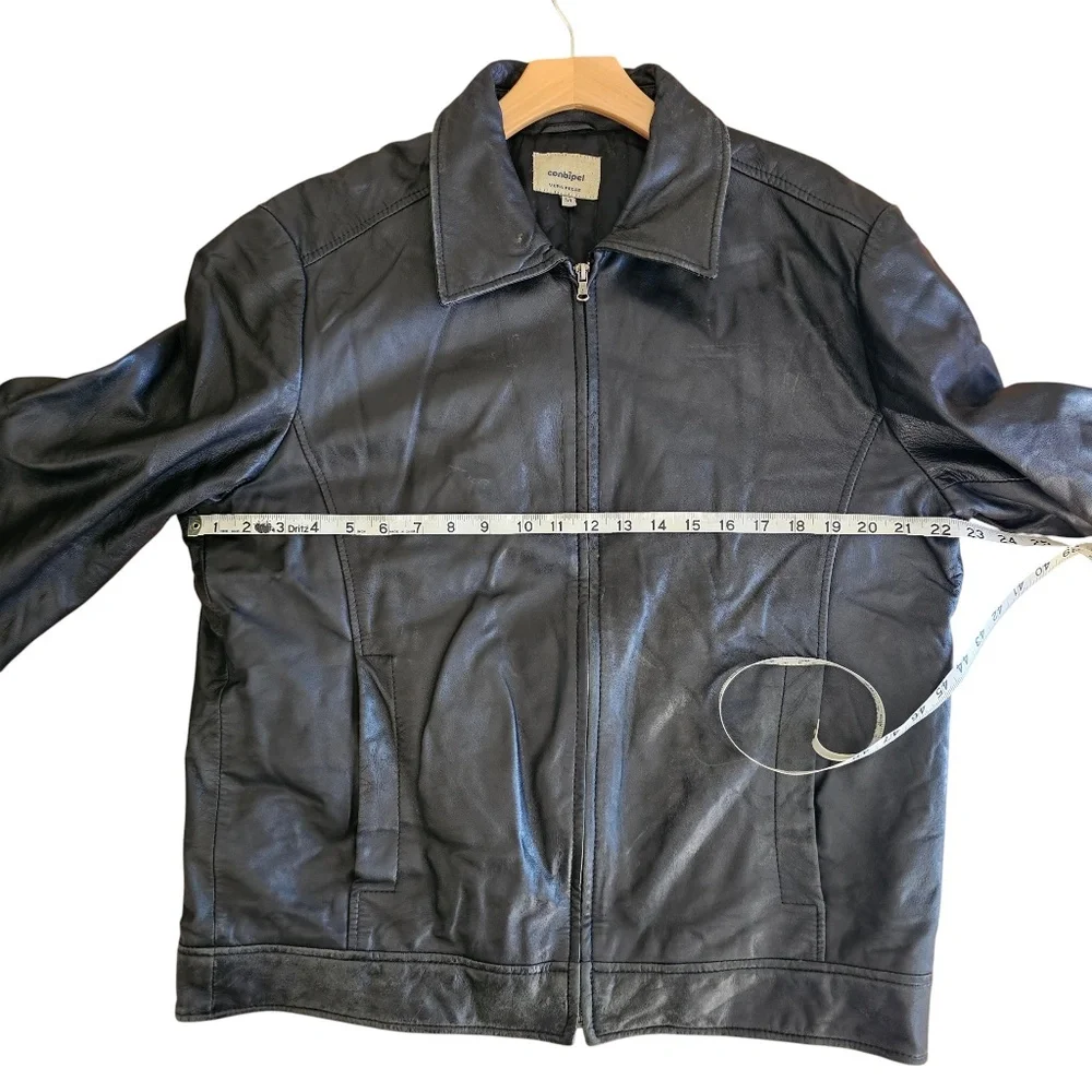 Vintage Conbipel men's leather jacket in black size 54 XL